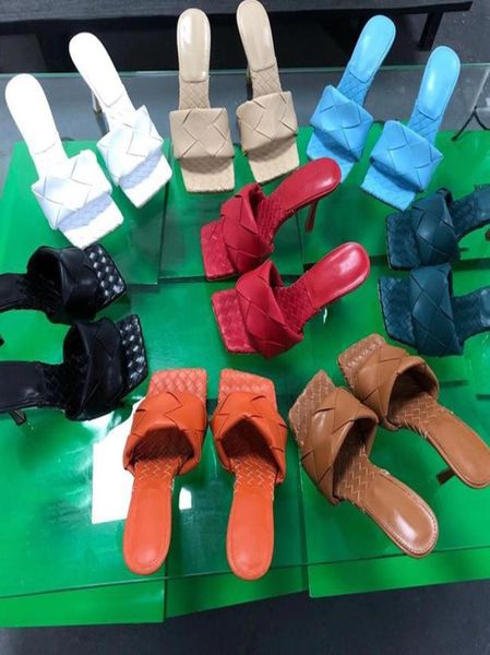 women's woven leather high heel slippers perfect for party and wedding latest square mouth open toe design, Black
women's woven leather high heel slippers perfect for party and wedding latest square mouth open toe design, Black