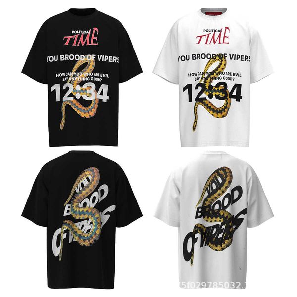 high street fashion brand short sleeve alchemy snake summer loose t-shirt, White;black
high street fashion brand short sleeve alchemy snake summer loose t-shirt, White;black