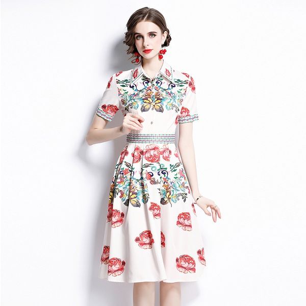 2023 summer new fashion: european station women's a-line dress with short sleeves, lapel neck, tempered print - basic & casual dresses,, Black;gray
2023 summer new fashion: european station women's a-line dress with short sleeves, lapel neck, tempered print - basic & casual dresses,, Black;gray