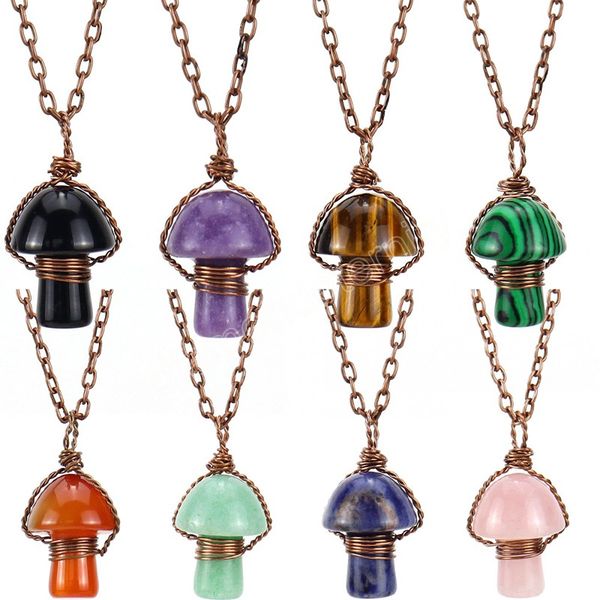 mini mushroom natural stone handmade wire wrapped healing crystal necklace for women men healing crystal mushroom chain necklace, Silver
mini mushroom natural stone handmade wire wrapped healing crystal necklace for women men healing crystal mushroom chain necklace, Silver