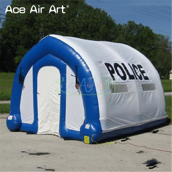 Image of 6mL x 3mH (20x10ft) Customized mobile inflatable tunnel marquee police work shop emergency respond shelter with removable curtains and base tube for sale