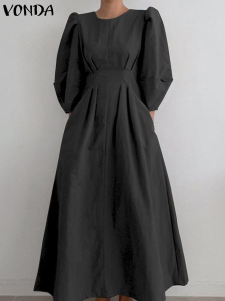 dresses elegant pleated dress 2023 vonda fashion women 3/4 puff sleeve casual crew neck long dresses solid color party sundress, Black;gray
dresses elegant pleated dress 2023 vonda fashion women 3/4 puff sleeve casual crew neck long dresses solid color party sundress, Black;gray