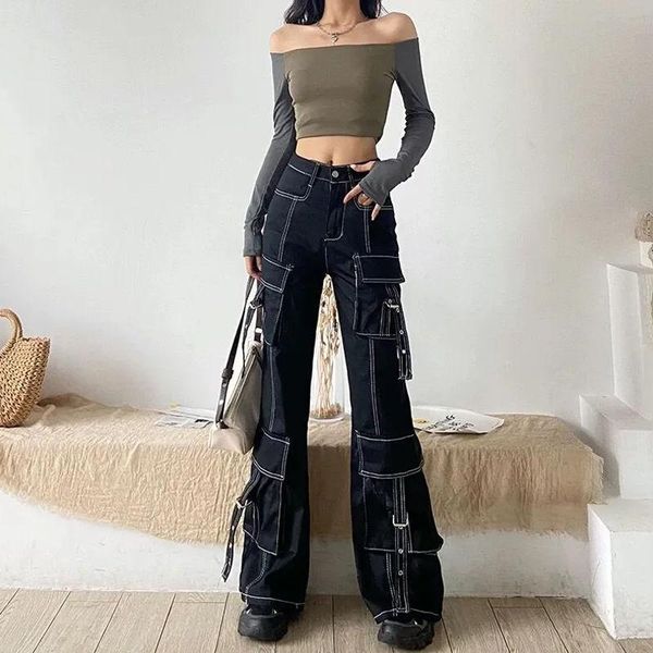 dresses cargo pants women clothing high street vintage multi pocket baggy jeans women casual straight all match high waisted jeans woman, White;black
dresses cargo pants women clothing high street vintage multi pocket baggy jeans women casual straight all match high waisted jeans woman, White;black