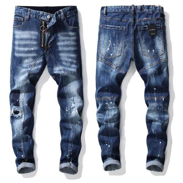 men more badge slim fit jeans straight leg washed fashion designer painted biker men's denim pants trousers big size 127, Blue
men more badge slim fit jeans straight leg washed fashion designer painted biker men's denim pants trousers big size 127, Blue