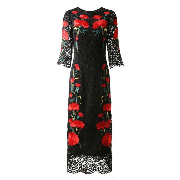 european and american women's clothes 2023 summer new carnations embroidered with seven-point sleeves fashion lace dress xxl, Black;gray
european and american women's clothes 2023 summer new carnations embroidered with seven-point sleeves fashion lace dress xxl, Black;gray