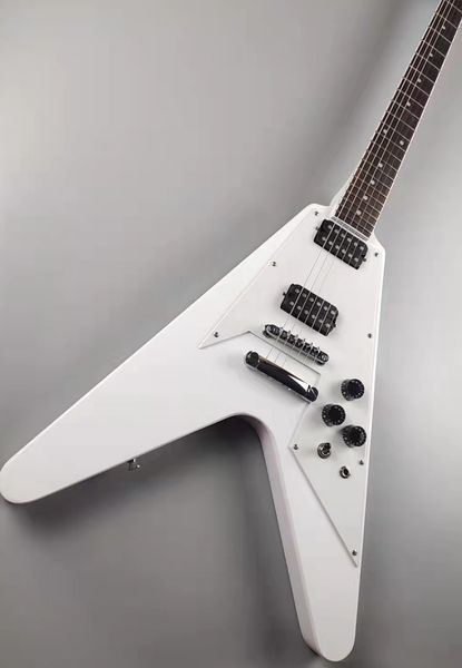 white flying v, made of imported mahogany, white pearl inlaid rosewood fingerboard, in stock, fast shipping
white flying v, made of imported mahogany, white pearl inlaid rosewood fingerboard, in stock, fast shipping