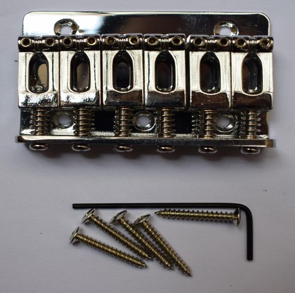 65mm chrome 6 saddle hardtail guitar bridge load perfect for electric guitar 5469134
65mm chrome 6 saddle hardtail guitar bridge load perfect for electric guitar 5469134