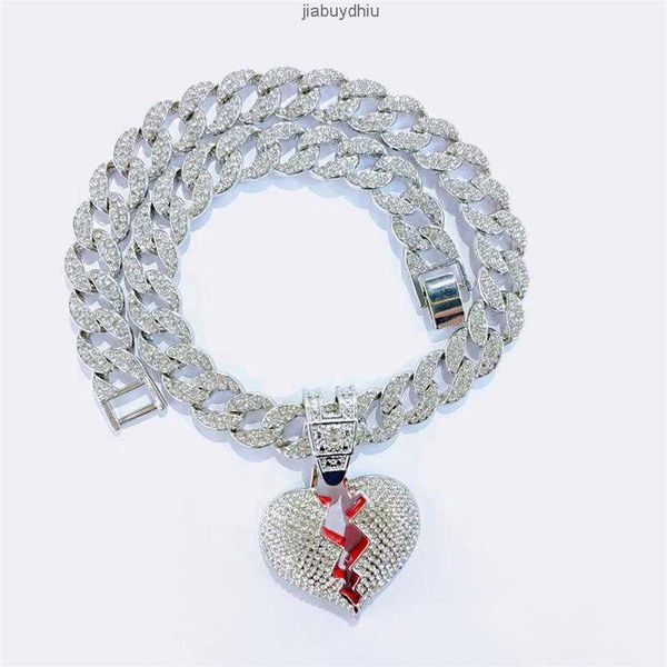 iced out big cuban chain with alloy and full rhinestone hip hop broken heart pendant choker, Silver
iced out big cuban chain with alloy and full rhinestone hip hop broken heart pendant choker, Silver