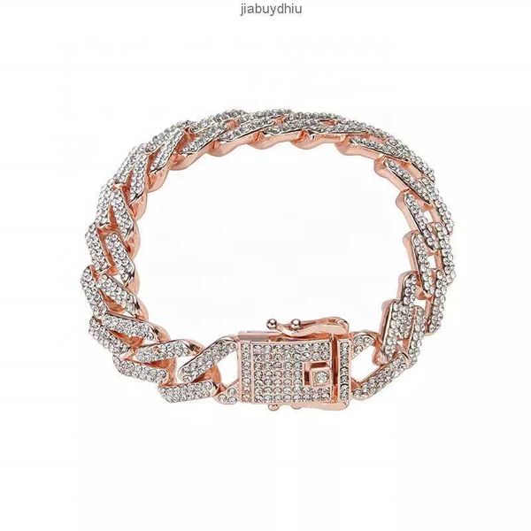 13mm bling hip hop alloy with full diamond rhombus cuban chain bracelet, Silver
13mm bling hip hop alloy with full diamond rhombus cuban chain bracelet, Silver