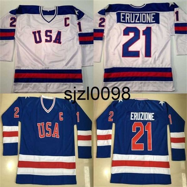 sj98 #21 mike eruzione jersey 1980 miracle on ice hockey jersey mens 100% stitched embroidery s team usa hockey jerseys blue white, Black
sj98 #21 mike eruzione jersey 1980 miracle on ice hockey jersey mens 100% stitched embroidery s team usa hockey jerseys blue white, Black