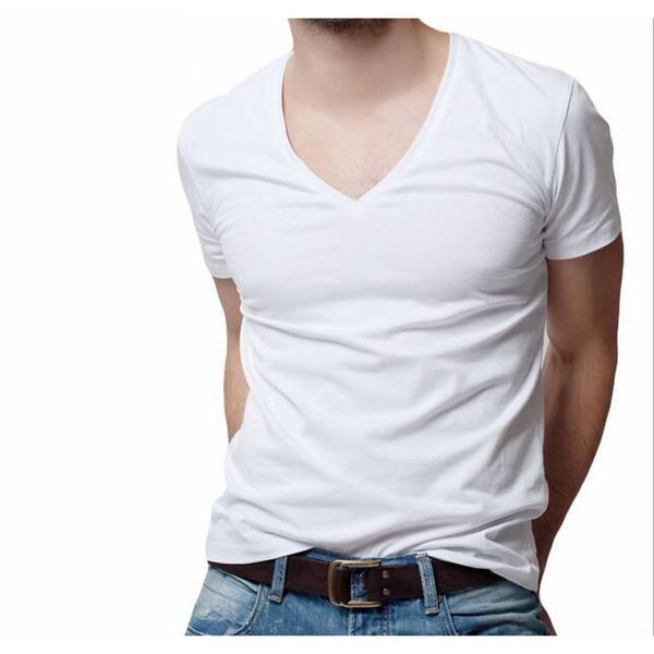 men's v-neck men t-shirt modal high elastic short sleeve solid color muscle fit t shirt men tees fashion, White;black
men's v-neck men t-shirt modal high elastic short sleeve solid color muscle fit t shirt men tees fashion, White;black