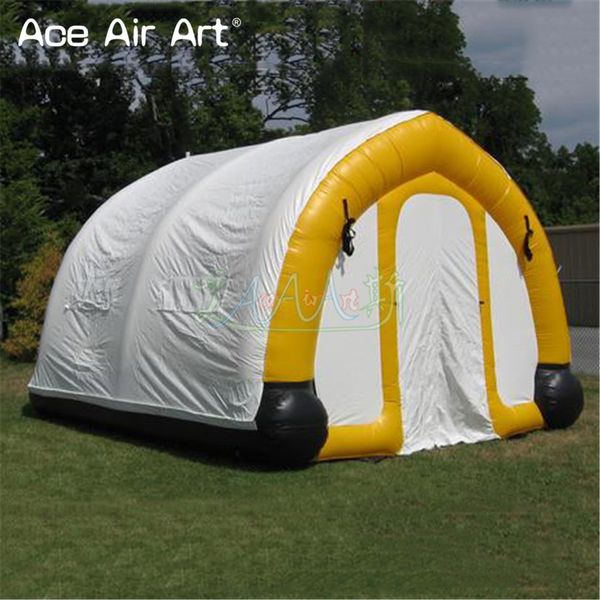 Image of 6mL x 3mH (20x10ft) Customized ecnomic designed inflatable garage tent tunnel marquee car cover responder shelter with removable curtains and base tube for sale