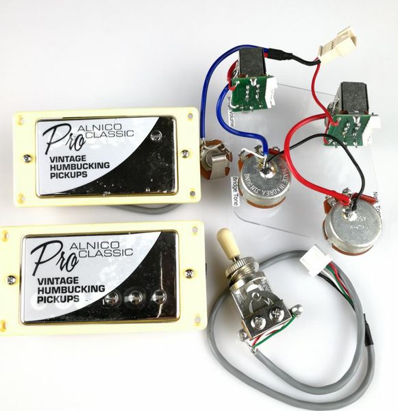 1 set chrome standard probucker alnico n and b electric guitar humbucker pickups with pro wiring harness for silver cover5643598
1 set chrome standard probucker alnico n and b electric guitar humbucker pickups with pro wiring harness for silver cover5643598