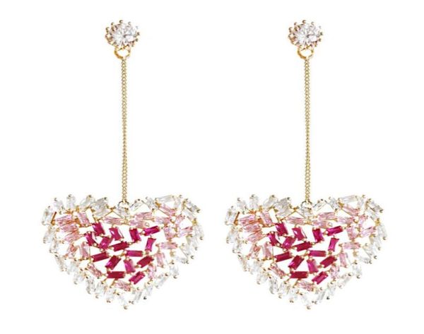 sparkling love heart earring long inlaid zircon designer earrings for women wedding party gift luxury jewelry9709857, Silver
sparkling love heart earring long inlaid zircon designer earrings for women wedding party gift luxury jewelry9709857, Silver