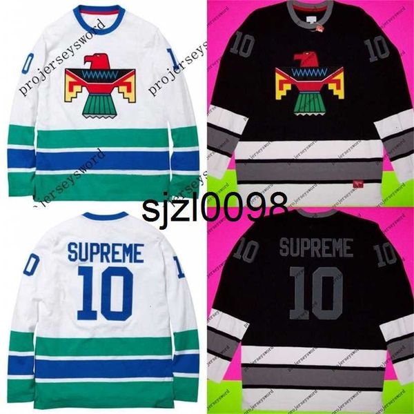 sj98 10 supre hockey jersey pullover real full embroidery supr jerseys black white high quality
sj98 10 supre hockey jersey pullover real full embroidery supr jerseys black white high quality