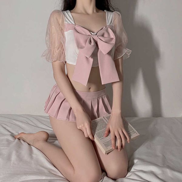 set school girl uniform for women girls anime lingerie kawaii pink outfit mini skirt with big bow role play costumes j230603, Red;black
set school girl uniform for women girls anime lingerie kawaii pink outfit mini skirt with big bow role play costumes j230603, Red;black