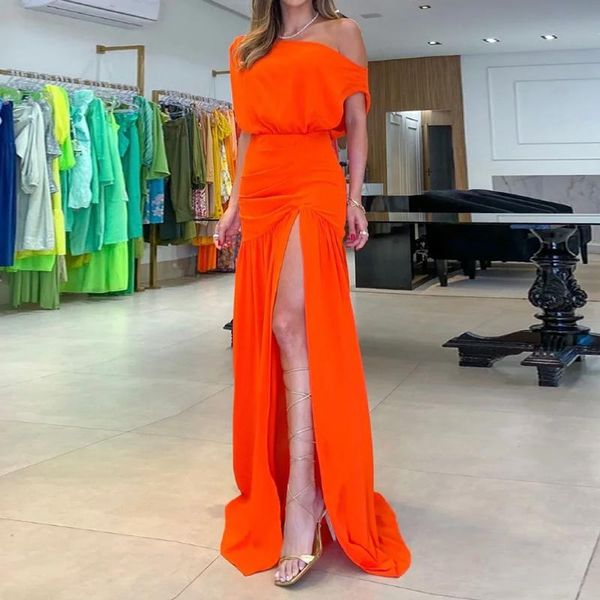 dresses ellafads women maxi dress summer fashion casual solid nipped waist slim slanted shoulders pleated slit evening party dresses, Black;gray
dresses ellafads women maxi dress summer fashion casual solid nipped waist slim slanted shoulders pleated slit evening party dresses, Black;gray
