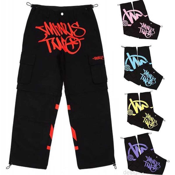 

minus two cargo y2k casual pants baggy streetwear sport gym jeans men clothing pantalones sweatpants minustwo pant, Black