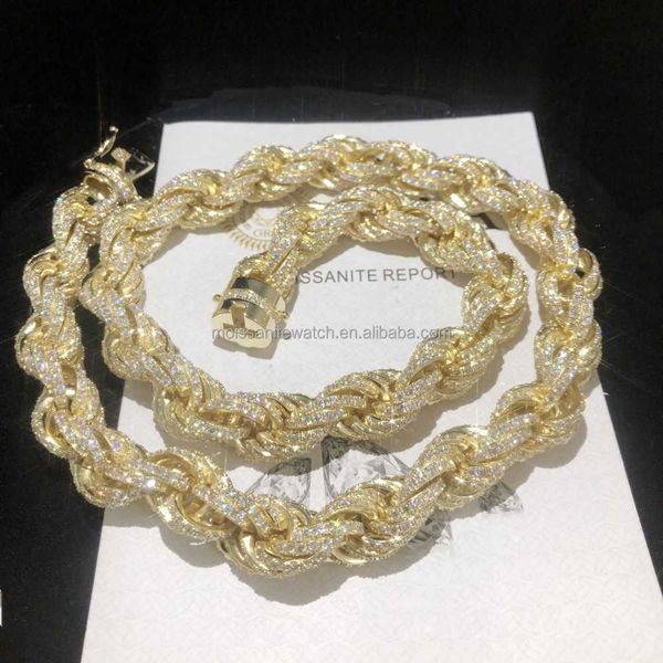 custom hiphop 12mm fried dough twists rope chain necklace 925 sterling silver electroplated 14k gold jewelry moissanite necklace
custom hiphop 12mm fried dough twists rope chain necklace 925 sterling silver electroplated 14k gold jewelry moissanite necklace
