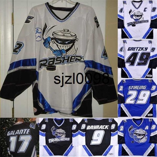 sj98 custom danbury trashers 2004-05 jersey brent gretzky mike bayrack brad wingfield jon mirasty scott stirling bren dan mccartin regan gal, Black
sj98 custom danbury trashers 2004-05 jersey brent gretzky mike bayrack brad wingfield jon mirasty scott stirling bren dan mccartin regan gal, Black