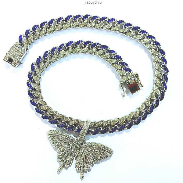 hip hop full diamond butterfly pendant necklace cuban chain luxury silver color jewelry
hip hop full diamond butterfly pendant necklace cuban chain luxury silver color jewelry