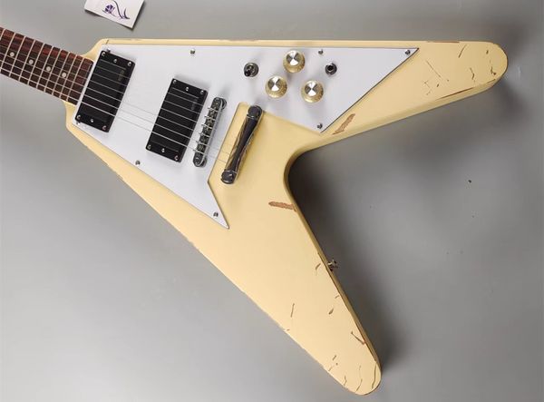milk white vintage flight v, made of imported mahogany, white pearl inlaid rosewood fingerboard, in stock, fast shipping
milk white vintage flight v, made of imported mahogany, white pearl inlaid rosewood fingerboard, in stock, fast shipping