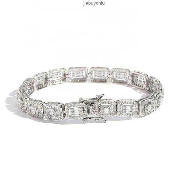 hip hop real gold color brass and rectangular hollow out 7mm width zircon chain bracelet, Silver
hip hop real gold color brass and rectangular hollow out 7mm width zircon chain bracelet, Silver