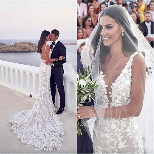 romantic lace mermaid wedding dresses v neck backless floor long wedding dresses bridal gowns vestidos de novia, White
romantic lace mermaid wedding dresses v neck backless floor long wedding dresses bridal gowns vestidos de novia, White