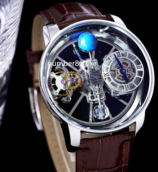 luxury astronomia tourbillon globe mens watch stainless steel skeletonized dial automatic movment sapphire crystal oversize swiss sports wri, Slivery;brown
luxury astronomia tourbillon globe mens watch stainless steel skeletonized dial automatic movment sapphire crystal oversize swiss sports wri, Slivery;brown