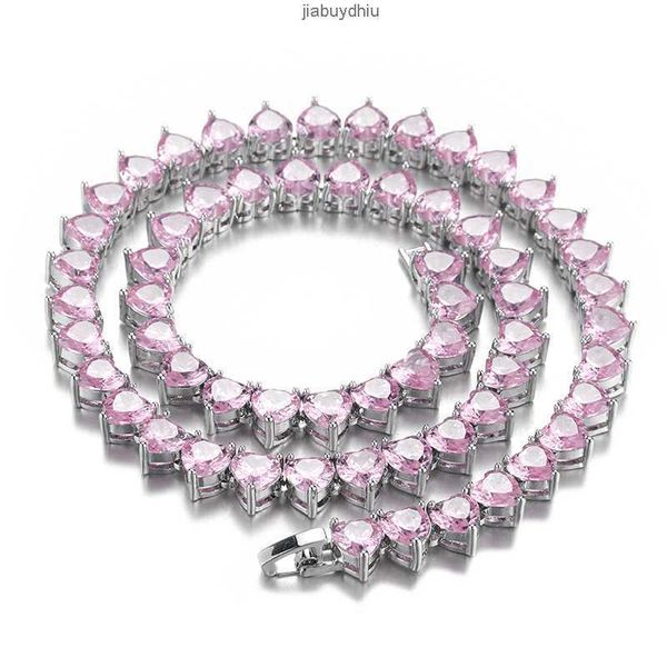full iced out cz heart tennis chain zircon diamond silver pink necklace jewelry 
full iced out cz heart tennis chain zircon diamond silver pink necklace jewelry