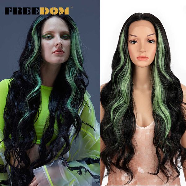 synthetic lace wigs long wavy purple green ginger lace front wig 13x1 middle part highlight cosplay wigs for women 230524, Black;brown 
synthetic lace wigs long wavy purple green ginger lace front wig 13x1 middle part highlight cosplay wigs for women 230524, Black;brown