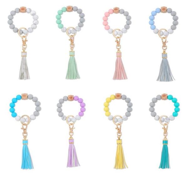 8 colors silicone bead bracelet keychain female bracelets key ring tassel wooden beads food grade girl keyring wrist strap2483381, Silver
8 colors silicone bead bracelet keychain female bracelets key ring tassel wooden beads food grade girl keyring wrist strap2483381, Silver