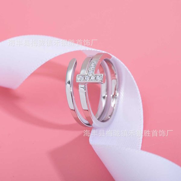 designer tiffay t-shaped diamond wrapped ring for women cnc craft simple design high edition fashion style, Silver
designer tiffay t-shaped diamond wrapped ring for women cnc craft simple design high edition fashion style, Silver