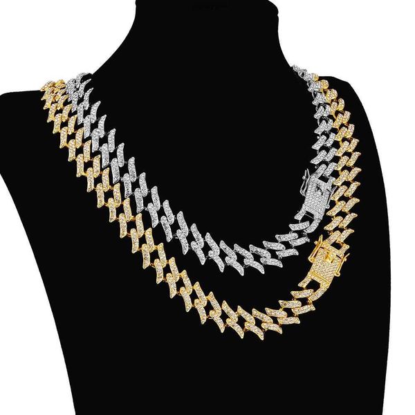 thorn shape cuban link chains mens hip hop chain necklace iced out bling women fashion jewelry sets collar, Silver
thorn shape cuban link chains mens hip hop chain necklace iced out bling women fashion jewelry sets collar, Silver