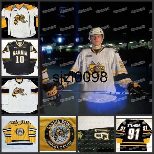 sj98 custom chl vintage sarnia sting 91 steven stamkos hockey jersey 17 martin customize any number and name embroidery stitched chl jerseys, Black
sj98 custom chl vintage sarnia sting 91 steven stamkos hockey jersey 17 martin customize any number and name embroidery stitched chl jerseys, Black