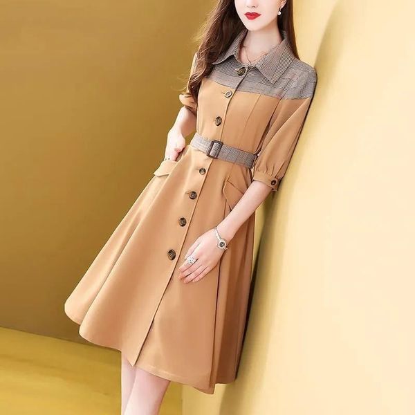 dresses french niche trench coat dress female 2022 early autumn new style allmatch polo collar midlength ing popular skirt women, Black;gray
dresses french niche trench coat dress female 2022 early autumn new style allmatch polo collar midlength ing popular skirt women, Black;gray