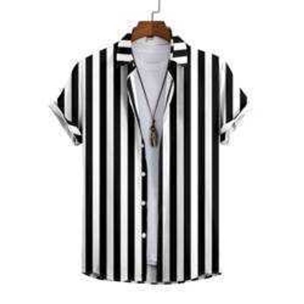 short casual summer sleeve men's full print shirt black white stripe men shirt chemise homme ujx ujx fdt, White;black
short casual summer sleeve men's full print shirt black white stripe men shirt chemise homme ujx ujx fdt, White;black