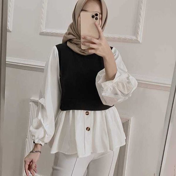 women wholesale modest blouse clothing islamic modest blouses shirtsmcm, Black;gray