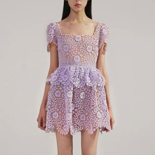 2023 designer party dress lilac purple square neck hollow lace panel waist sweetheart dress short women dress, Black;gray
2023 designer party dress lilac purple square neck hollow lace panel waist sweetheart dress short women dress, Black;gray