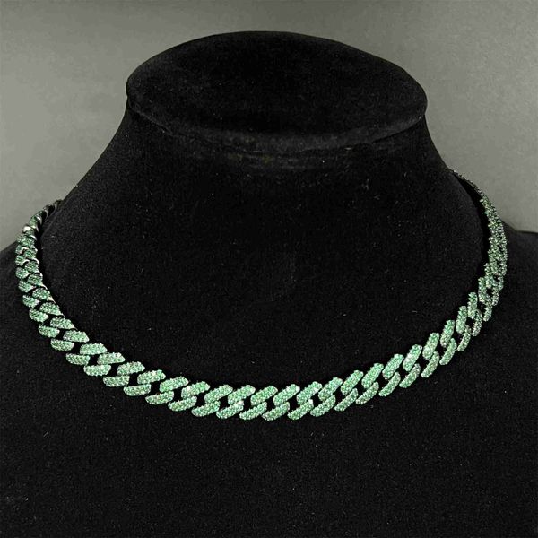 hip hop iced out 925 sterling silver cuban link vvs moissanite cuban chain necklace