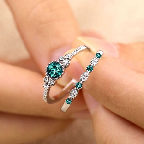 solitaire ring 2pcsset 2018 luxury green blue stone crystal rings for women sliver color zirconia wedding engagement ring jewelry size 6 7 8, Golden;silver
solitaire ring 2pcsset 2018 luxury green blue stone crystal rings for women sliver color zirconia wedding engagement ring jewelry size 6 7 8, Golden;silver