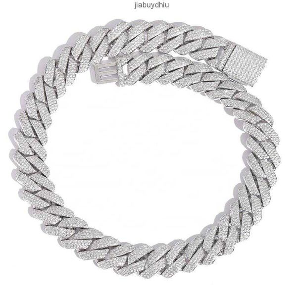 new style rhodium plating hip hop brass and three row zircon 20mm rhombus cuban big chain necklace, Silver
new style rhodium plating hip hop brass and three row zircon 20mm rhombus cuban big chain necklace, Silver
