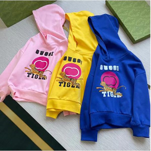 

2023 Boys Girls Designer Hoodies Fashion Streetwear Kids Sweatshirts with Tiger Flower Alphabet Printed Children Loose Casual Winter Tops Pullover Clothings, Pink