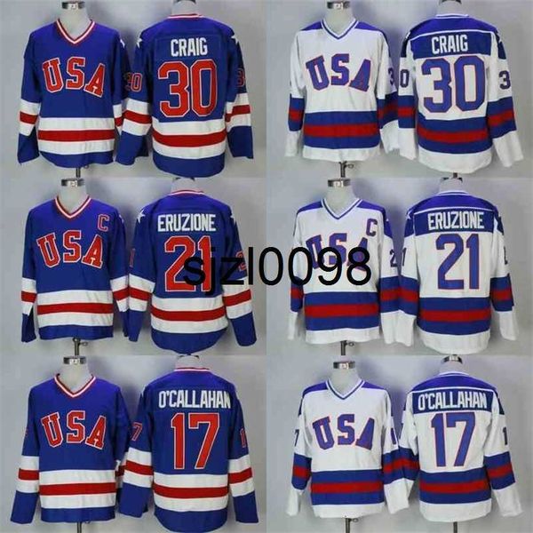 sj98 30 jim craig 21 mike eruzione 17 jack o'callahan 1980 usa hockey jersey movie jerseys stitched fast, Black
sj98 30 jim craig 21 mike eruzione 17 jack o'callahan 1980 usa hockey jersey movie jerseys stitched fast, Black