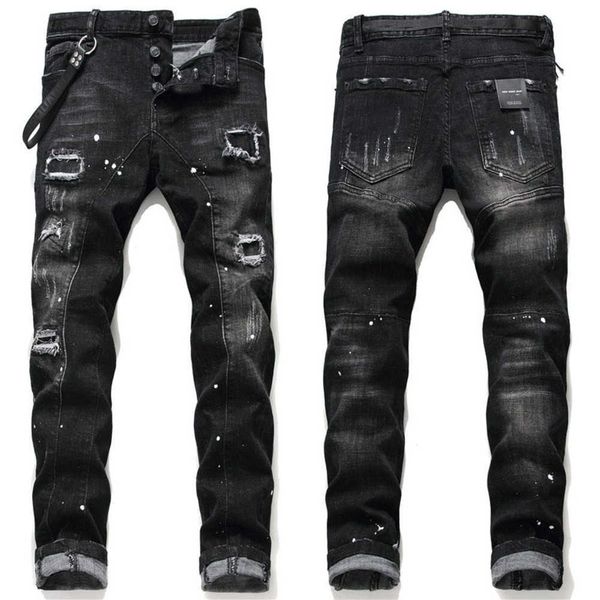 men more badge slim fit jeans straight leg washed fashion designer painted biker men's denim pants trousers big size 126, Blue
men more badge slim fit jeans straight leg washed fashion designer painted biker men's denim pants trousers big size 126, Blue