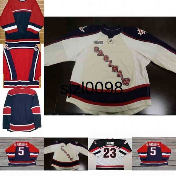 sj98 saginaw spirit jersey 5 mannino 23 edgar 100% embroidery cusotm any name any number mens womens youth hockey jersey, Black
sj98 saginaw spirit jersey 5 mannino 23 edgar 100% embroidery cusotm any name any number mens womens youth hockey jersey, Black