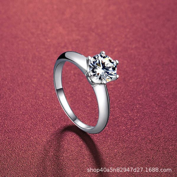 designer new s925 simple silver tiffay one card two cards classic six claw d-color moissanite diamond ring 
designer new s925 simple silver tiffay one card two cards classic six claw d-color moissanite diamond ring
