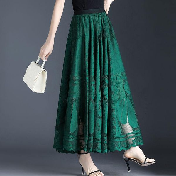 dresses hollow pleated skirt women's new aword long skirt big swing gauze lace skirt length 80cm, Black;gray
dresses hollow pleated skirt women's new aword long skirt big swing gauze lace skirt length 80cm, Black;gray