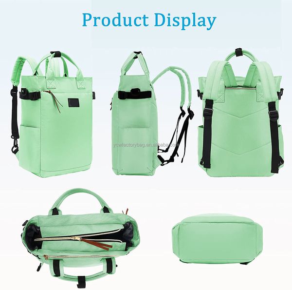 Image of Multifunctional Backpack Purse for Women Large Diaper Bag Doctor Nurse Teacher Bag 15.6-in Computer Laptop Tote Handles Bag