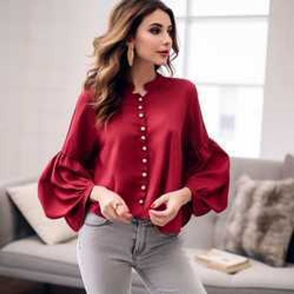 shirts solid oversized color elegant doll sleeve button loose muslim shirt women camisas mujer long sleeve blousexeka, White
shirts solid oversized color elegant doll sleeve button loose muslim shirt women camisas mujer long sleeve blousexeka, White